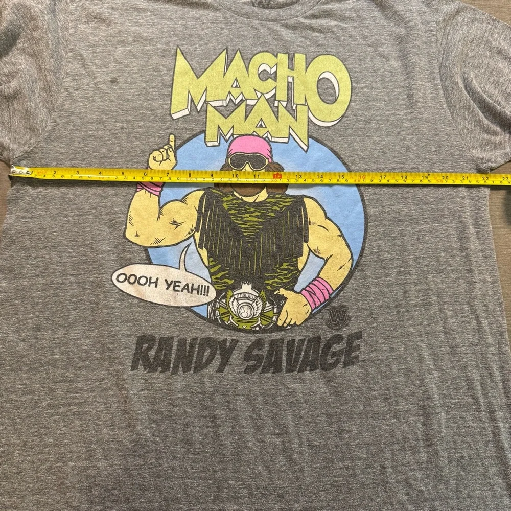 WWE WWF Macho Man Randy Savage Retro Old School Men's T-Shirt Size XL Grey - Picture 6 of 8